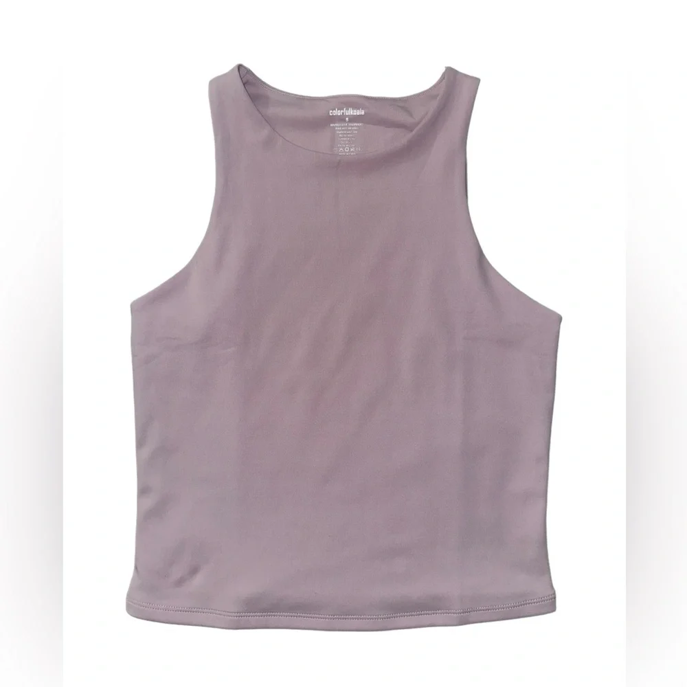 NWOT Colorfulkoala High Neck Contour Sleeveless Crop Double Lined Yoga S… - Picture 5 of 9